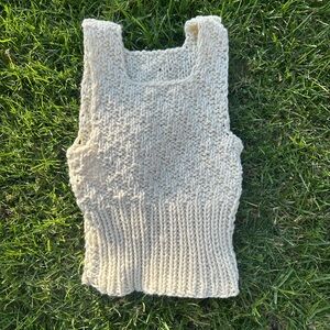 Chunky Knit Cream Sweater Vest Tank